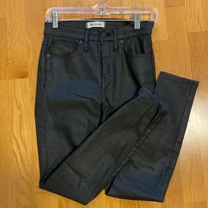 Madewell 9” coated high rise skinny jeans